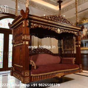 Artistic Wood Carving Swing Design with Antique Appeal No-2682