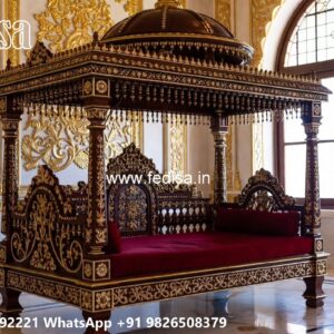 Traditional Wood Carving Swing Design with Elegant Details No-2695