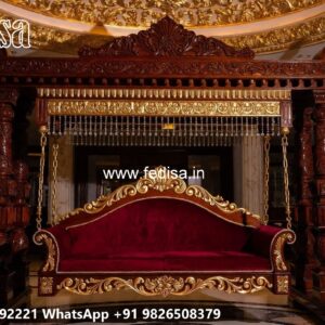 Antique Wooden Swing Design for Traditional Interior Look No-2709