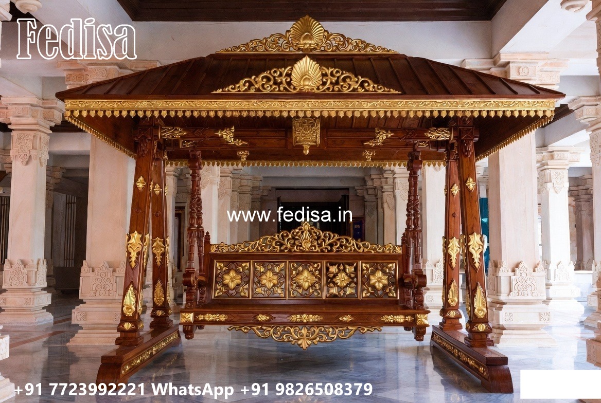 Solid Wood Swing Design with Artistic Hand Carving No-2711