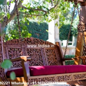 Elegant Wooden Swing Design for Family Relaxation Space