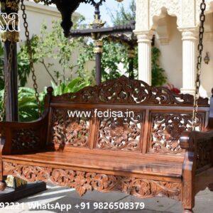 Wooden Swing Design for Traditional Indian Interior Decor No-2769