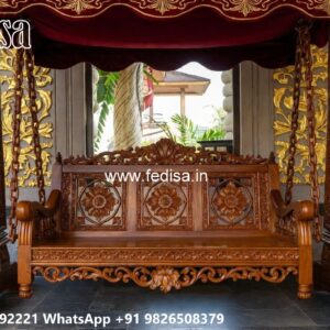 Wooden Swing Design with Traditional Handcrafted Beauty No-2778