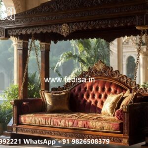 Wooden Swing Design with Artistic Wooden Patterns No-2783