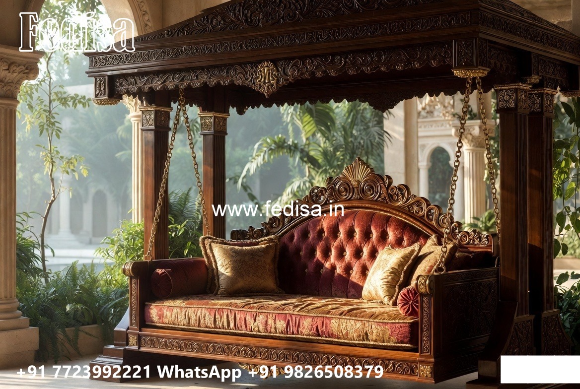 Wooden Swing Design with Artistic Wooden Patterns No-2783