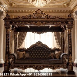 Stylish Wooden Swing Design for Relaxed Home Decor No-2784