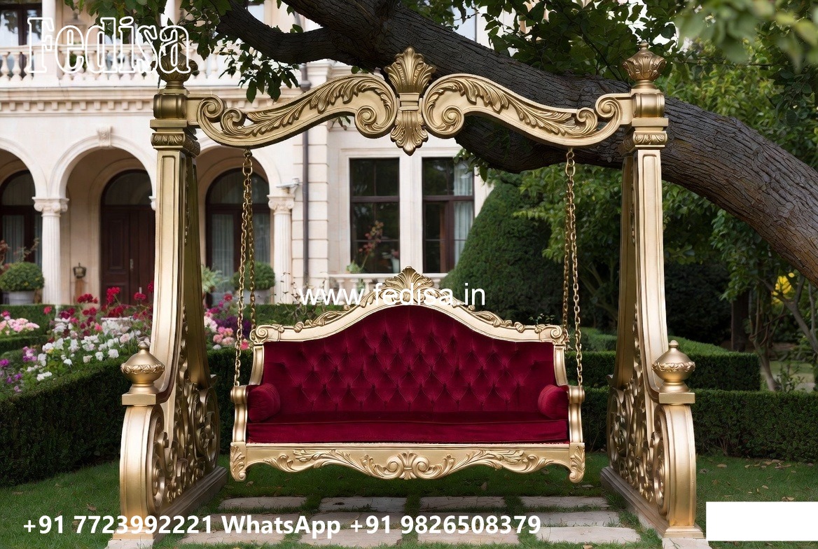 Wooden Swing Design with Classic Wooden Detailing No-2789