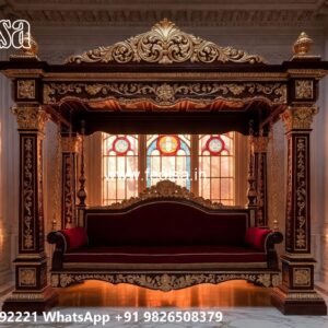 Elegant Royal Swing Design with Handcrafted Wooden Carving No-3002