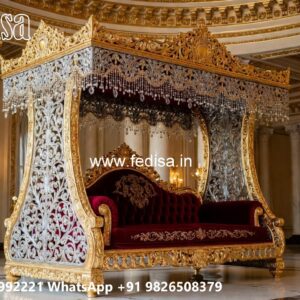 Luxury Wooden Swing Design with Intricate Carving Work No-3073