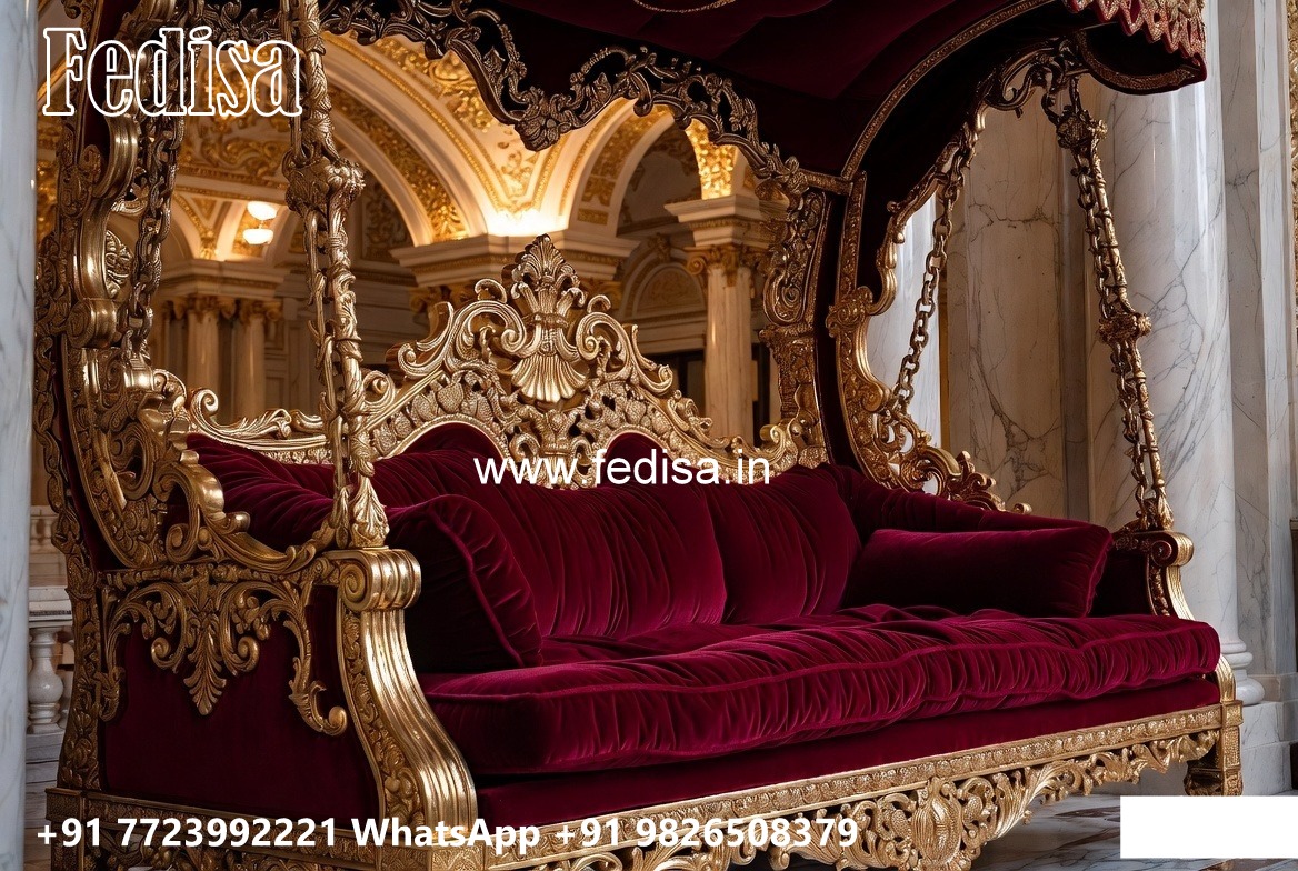 Premium Wood Carving Swing Design with Elegant Curves No-3083