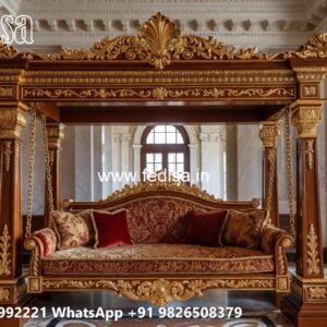 Elegant Wood Carving Swing Design with Royal Craftsmanship No-3088
