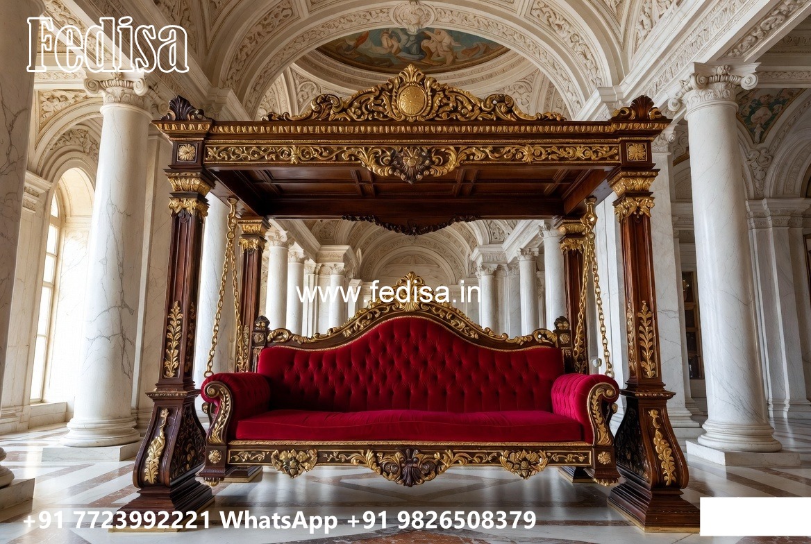 Wood Carving Swing Design with Antique Wooden Texture No-3090