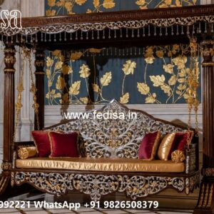 Wood Carving Swing Design with Intricate Wooden Patterns No-3101