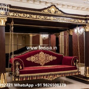 Indoor Wood Carving Swing Design for Elegant Sitting Areas No-3116