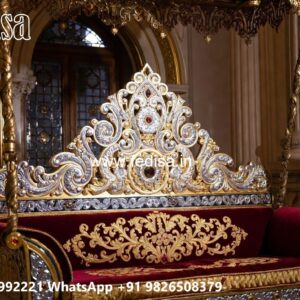 Elegant Wood Carving Swing Design with Decorative Cushions No-3123