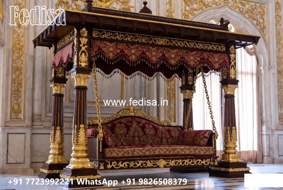 Handcrafted Wood Carving Swing Design with Rich Texture No-3126