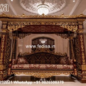 Beautiful Wood Carving Swing Design for Indoor Hall Areas No-3128
