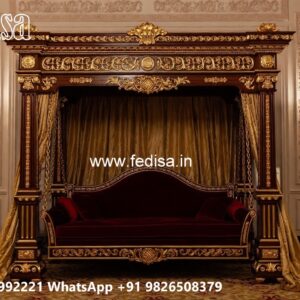 Luxury Wood Carving Swing Design for Spacious Family Rooms No-3133