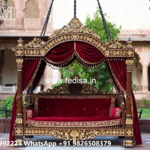 Wood Carving Swing Design with Decorative Hanging Chains No-3139
