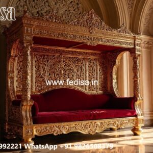 Handmade Wooden Swing Design with Royal Carving Style