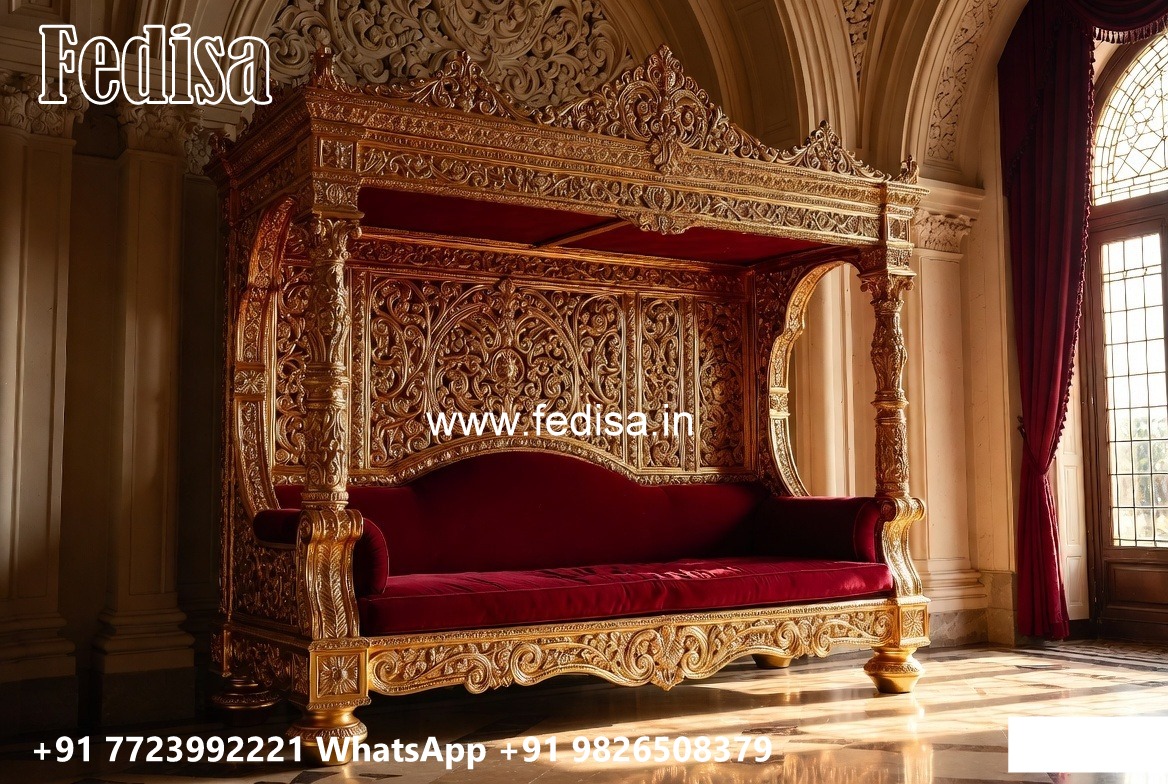 Handmade Wooden Swing Design with Royal Carving Style