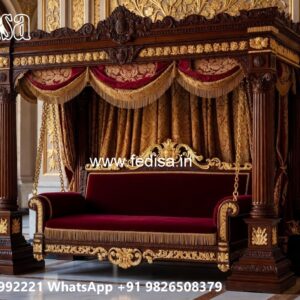 Antique Wooden Swing Design for Traditional Interior Look