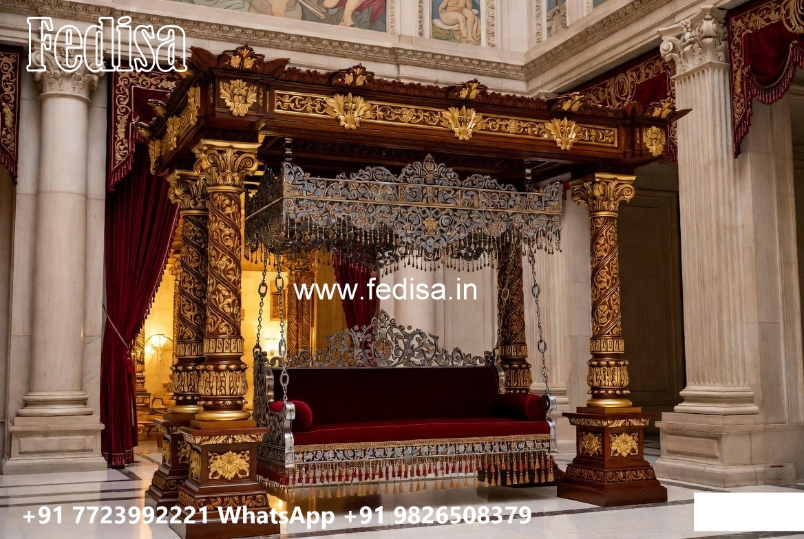 Decorative Wooden Swing Design for Elegant Sitting Area No-3187