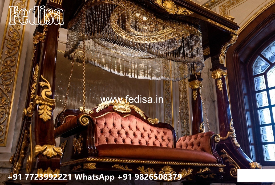 Wooden Swing Design with Handcrafted Royal Detailing No-3214