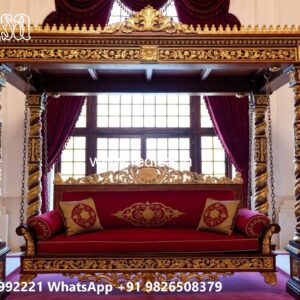 Wooden Swing Design with Designer Carving Artwork No-3244