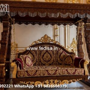 Wooden Classic Swing Design with Floral Detailing No-3405