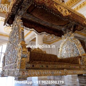 Luxury Wood Carving Swing Design for Indoor Home Decor No-3504