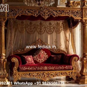Handcrafted Wood Carving Swing Design with Rich Detailing No-3521