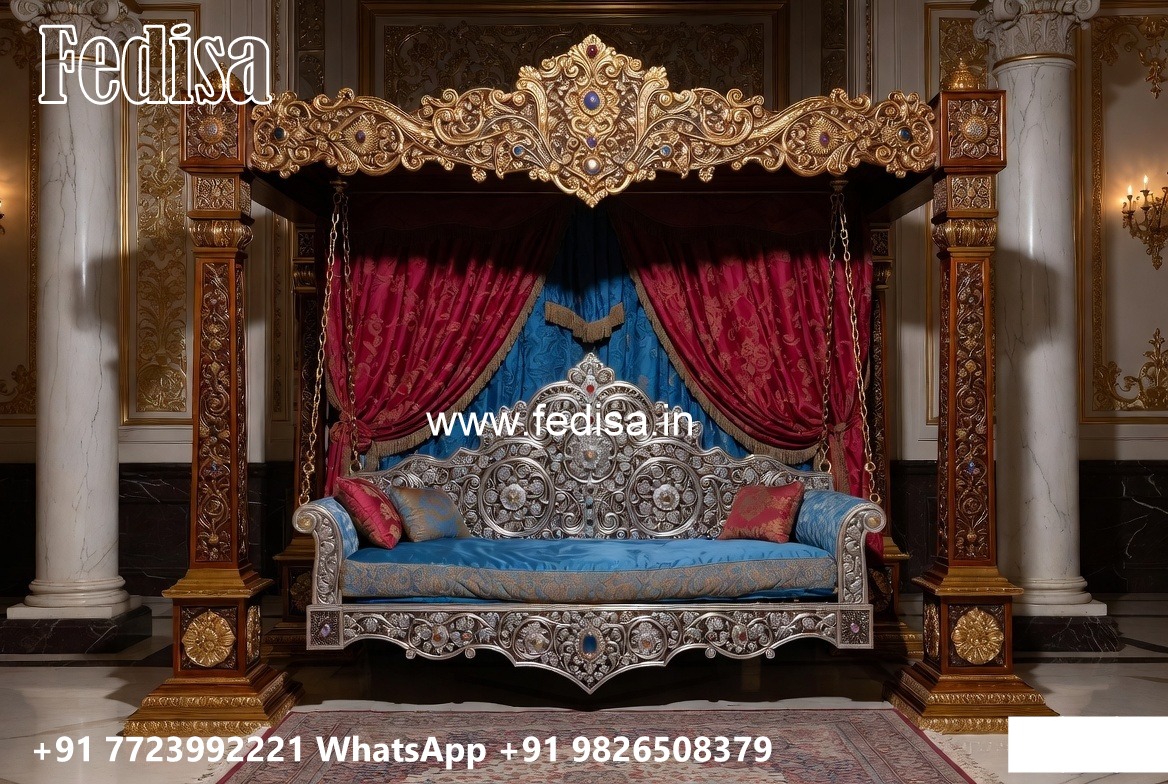 Premium Wood Carving Swing Design with Elegant Curves No-3533