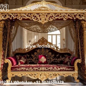 Handcrafted Wood Carving Swing Design for Grand Interiors No-3534