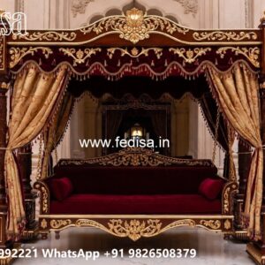 Artistic Wooden Swing Design with Detailed Carving Style No-3542
