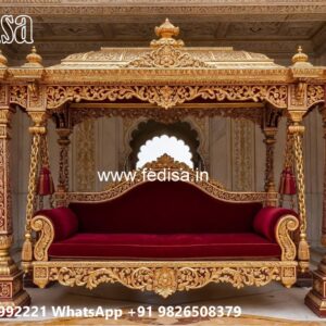 Stylish Wood Carving Swing Design with Traditional Charm No-3544