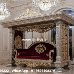 Wood Carving Swing Design with Floral Wooden Artwork No-3568