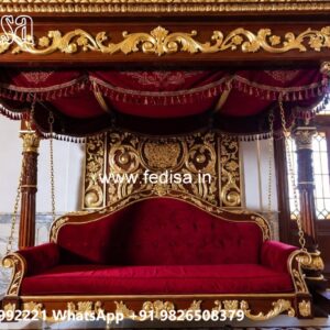 Artistic Wood Carving Swing Design for Sophisticated Decor No-3570