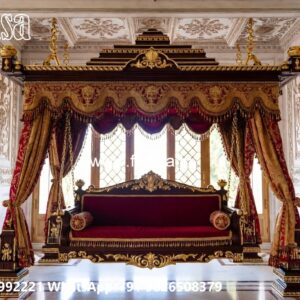 Handcrafted Wood Carving Swing Design with Rich Texture No-3576