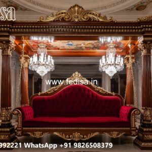 Indoor Wood Carving Swing Design with Artistic Charm No-3579