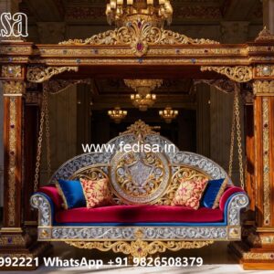 Luxury Wood Carving Swing Design for Spacious Family Rooms No-3583