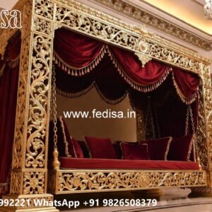 Artistic Wood Carving Swing Design with Wooden Heritage Style No-3592