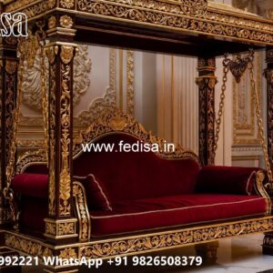 Traditional Wood Carving Swing Design with Elegant Details No-3595
