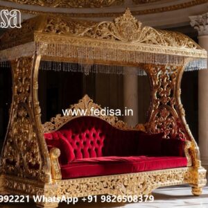 Royal Wood Carving Swing Design with Palace Inspired Carving No-3597