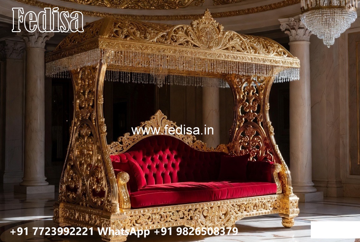 Royal Wood Carving Swing Design with Palace Inspired Carving No-3597