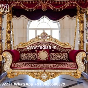 Elegant Wood Carving Swing Design with Vintage Wooden Appeal No-3599