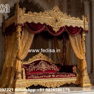 Elegant Wooden Swing Design with Brass Chain Decor No-3607