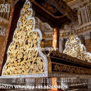 Wooden Swing Design with Floral Carving Patterns No-3626