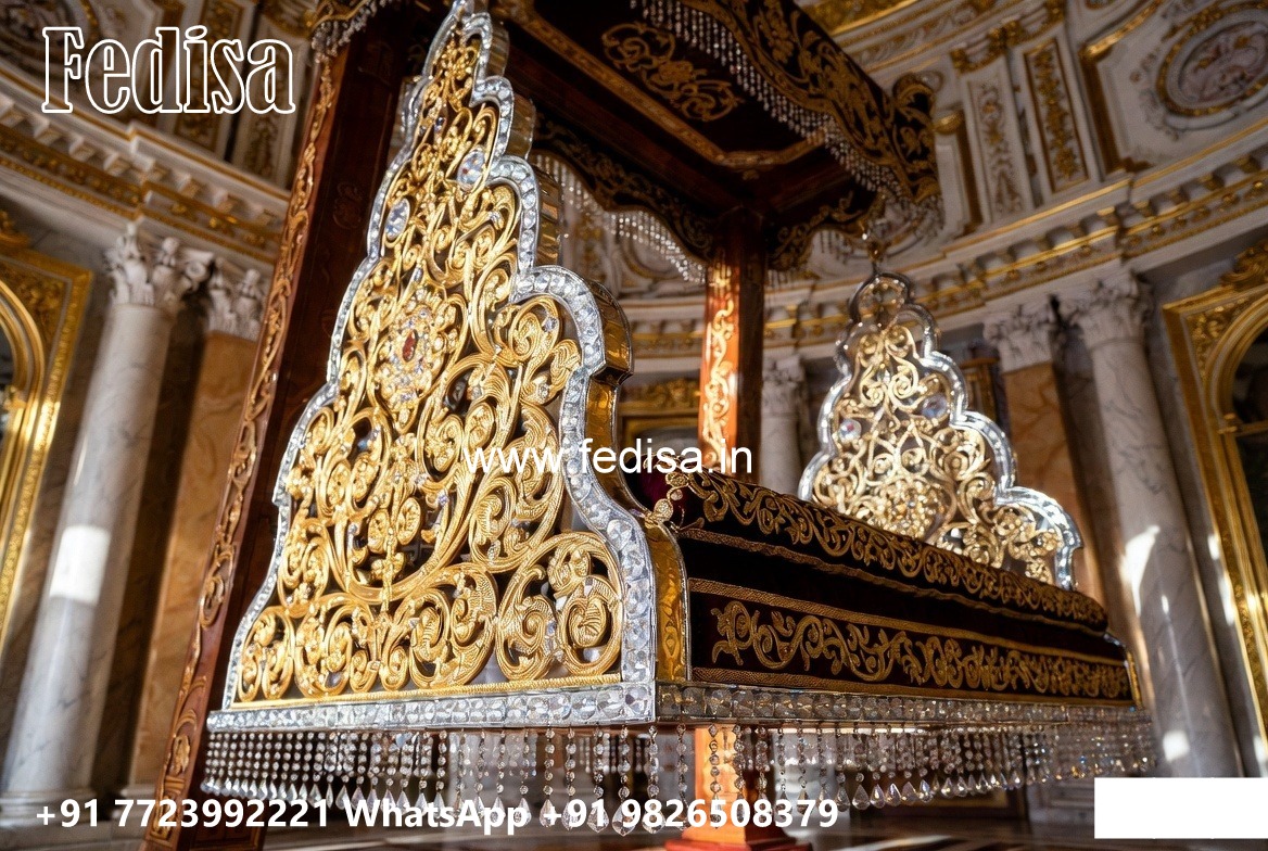 Wooden Swing Design with Floral Carving Patterns No-3626