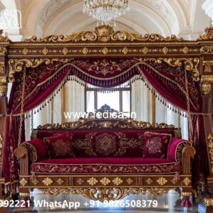 Wooden Swing Design with Royal Palace Inspired Look No-3640